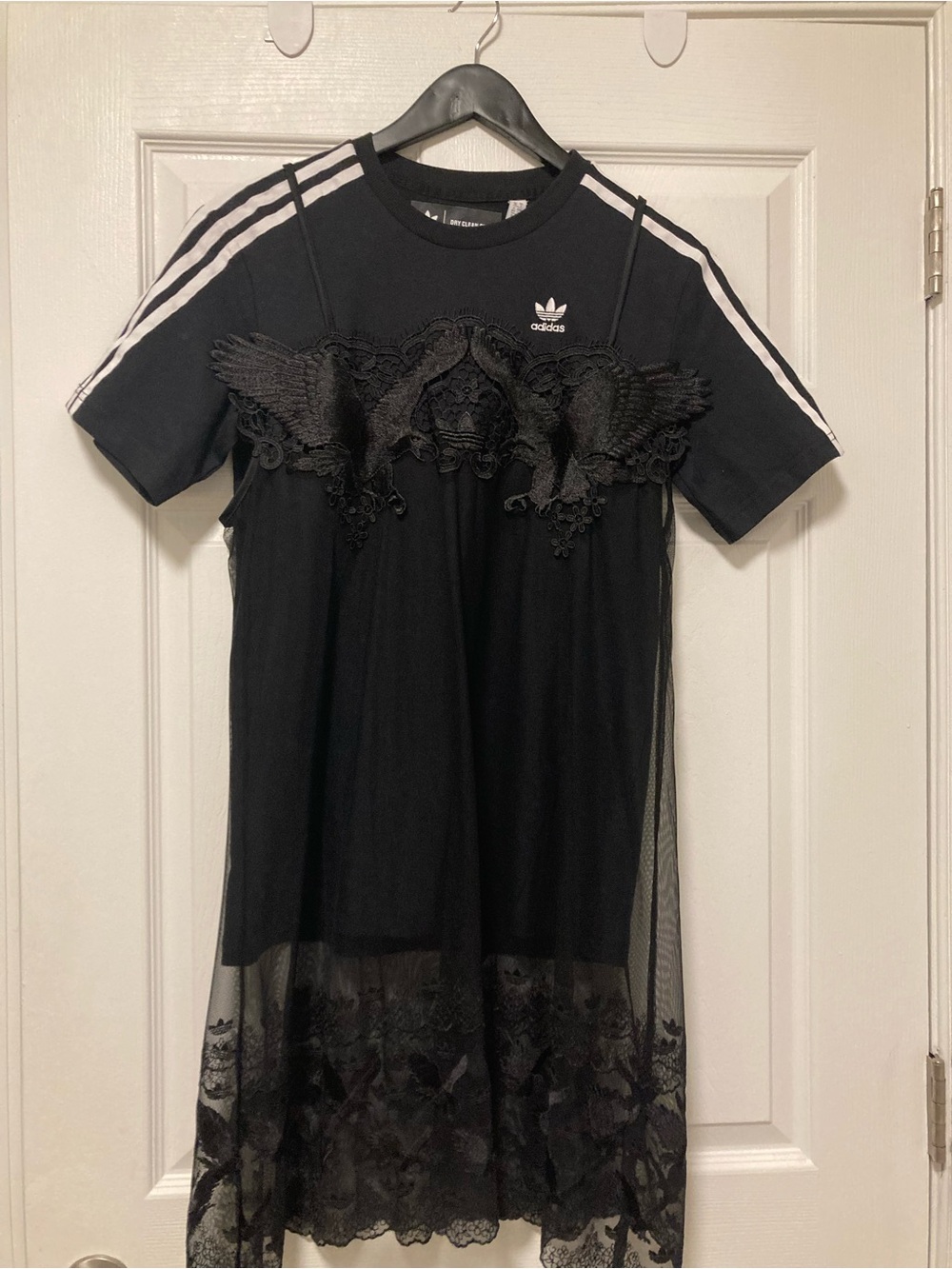 adidas Black Lace-Trim Midi Dress - Picture 5 of 9